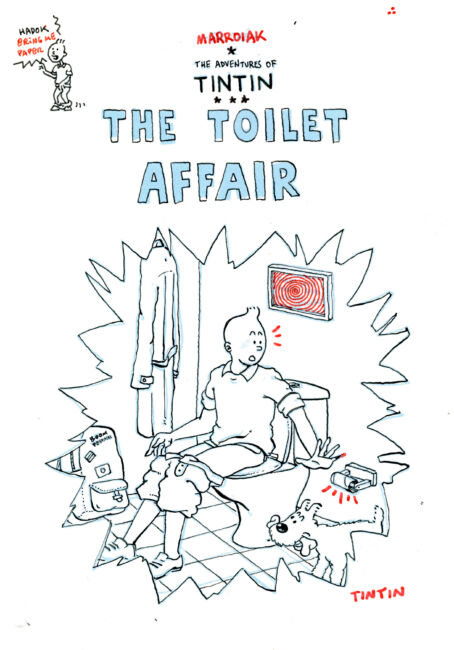 Boceto tintin and the toilet affair original en subasta