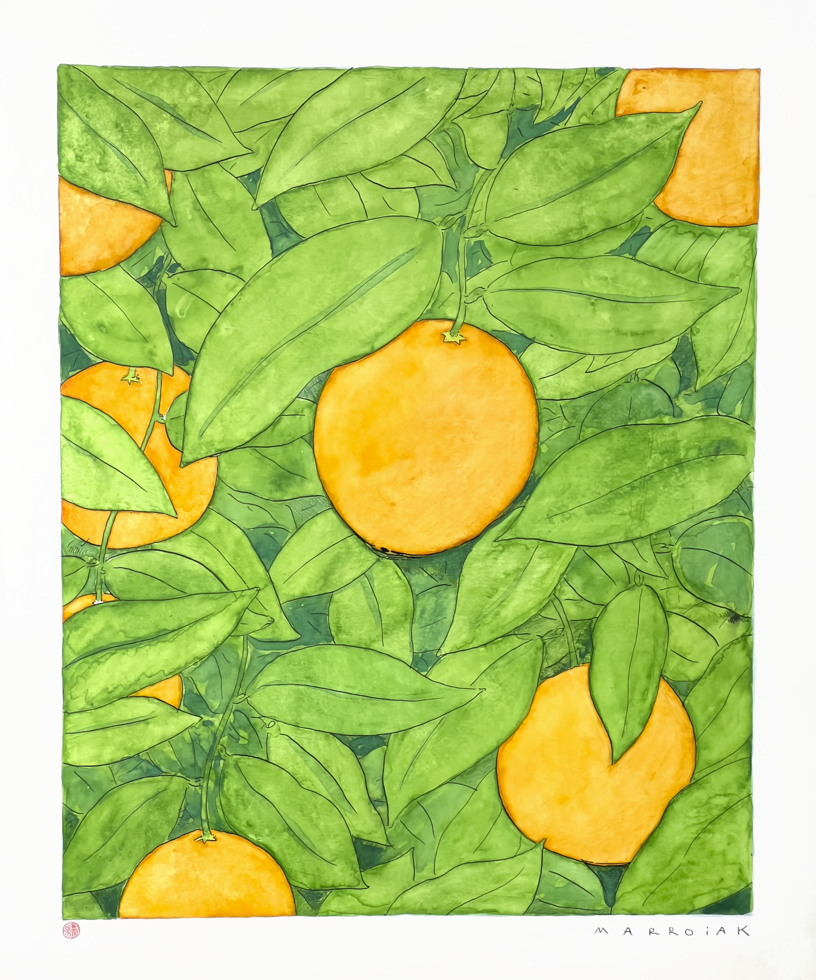 Original art painting of oranges up for auction