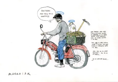 original grandfather drawing on mobylette auction