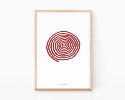 Ilustración abstracta espital. Cuadro decorativo con dibujo minimalista. Estilo nórdico