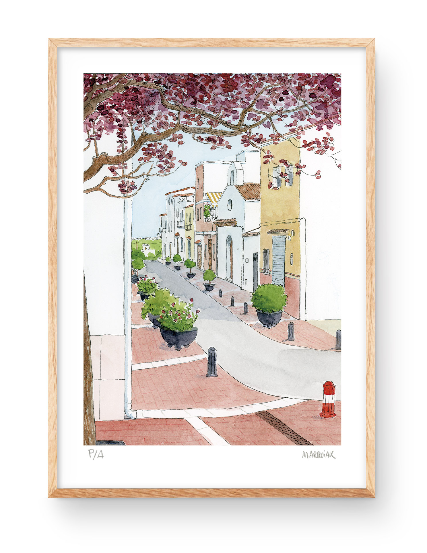 illustration plate guardamar de la safor watercolor drawing.
