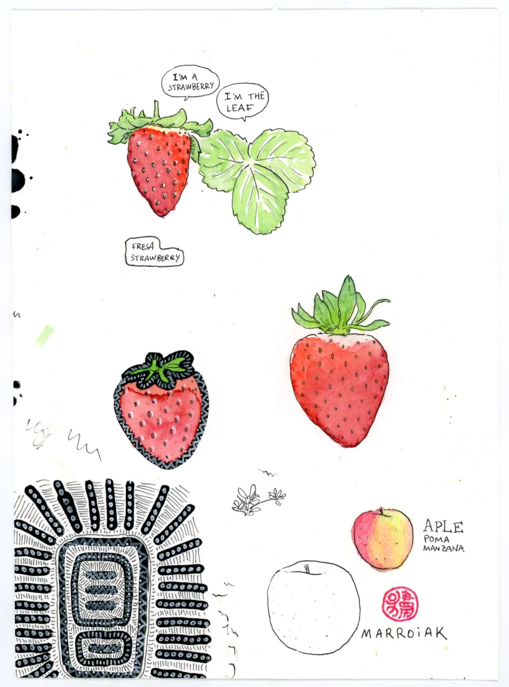 original en subasta ilustracion fresas