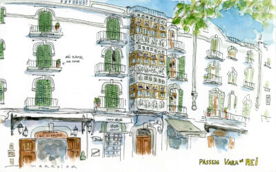 passeig vara de rei ibiza original acuarela ibiza