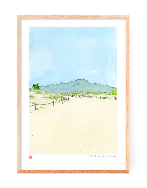 Print playa ahuir gandia ilustracion acuarela safor ilustrada